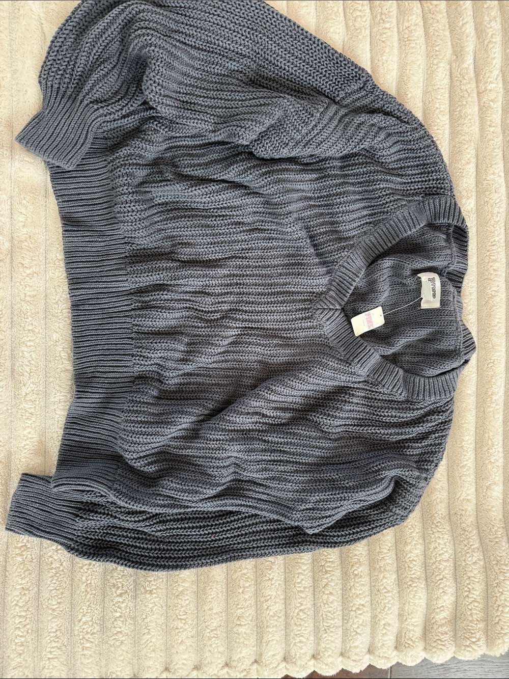 PINK Victoria's Secret Heather Gray Crewneck Knit Sweater